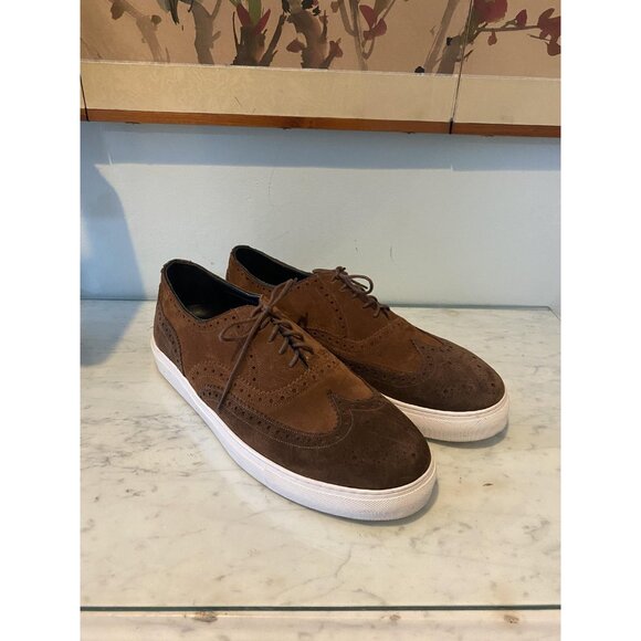 Grenson Shoes Mens Size 12 Brown Suede Brogue Wingtip Made in England Casual - Picture 1 of 5